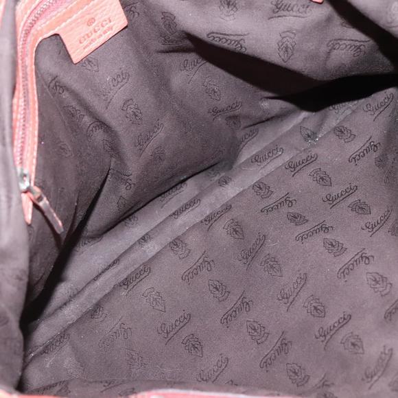 GUCCI Bamboo Tote Bag Leather Red Silver 232947 Auth 139547